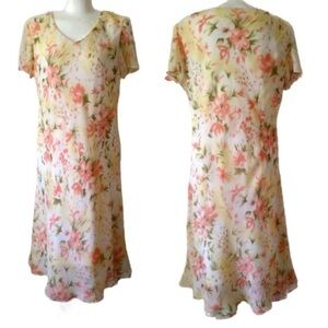 Beautiful‎ Vintage Miss Dorby floral ruffle sheath dress, size 16
